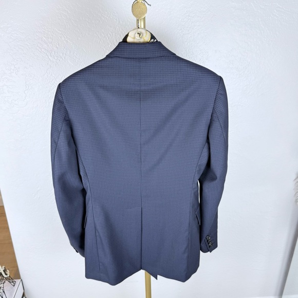 Matthew Adams Dolan Virgin Wool Gingham Blazer/Navy/Black/Small - Picture 3 of 16